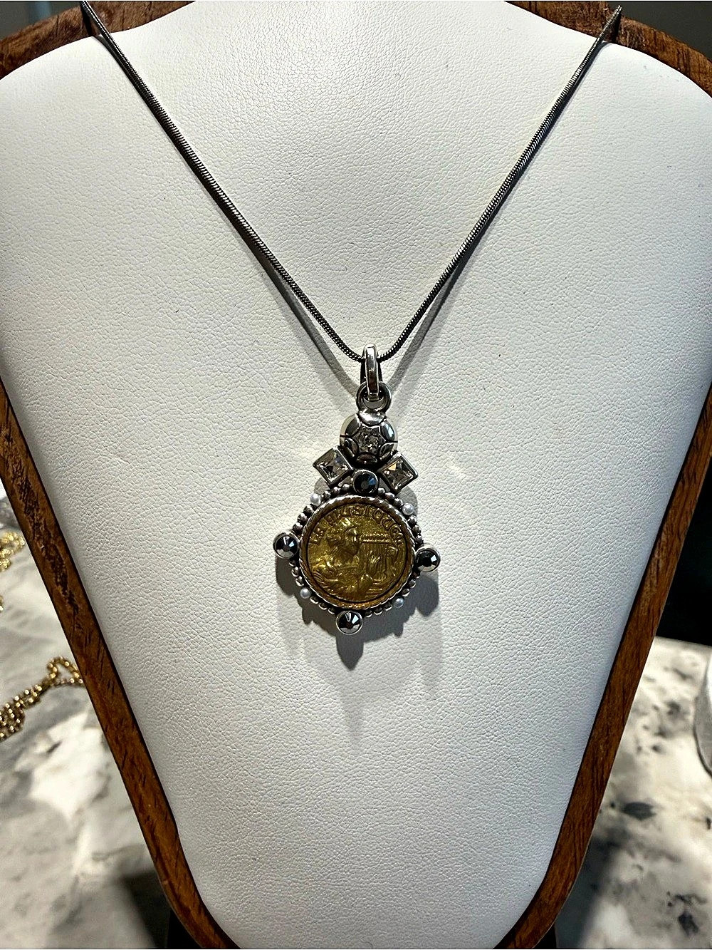 Brighton La Musique Reversible Pendant Necklace Silver & Gold